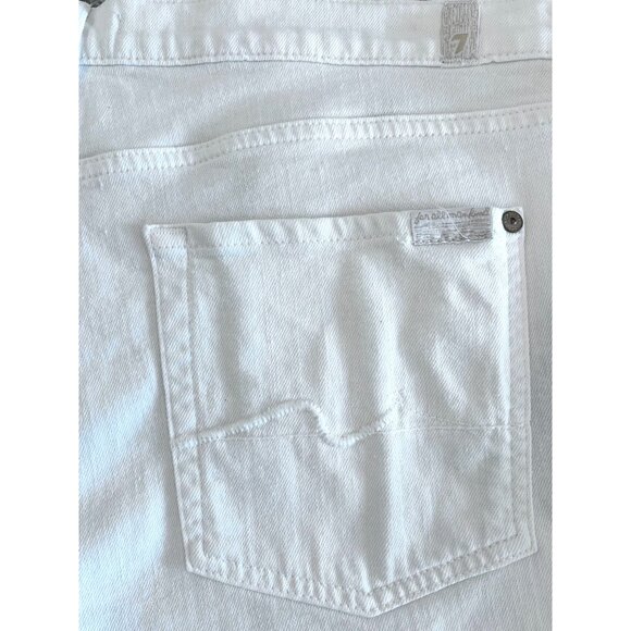 7 FOR ALL MANKIND~  Womens White Mid Roll Shorts Cotton/Spandex Blend Size 31 - Picture 8 of 11